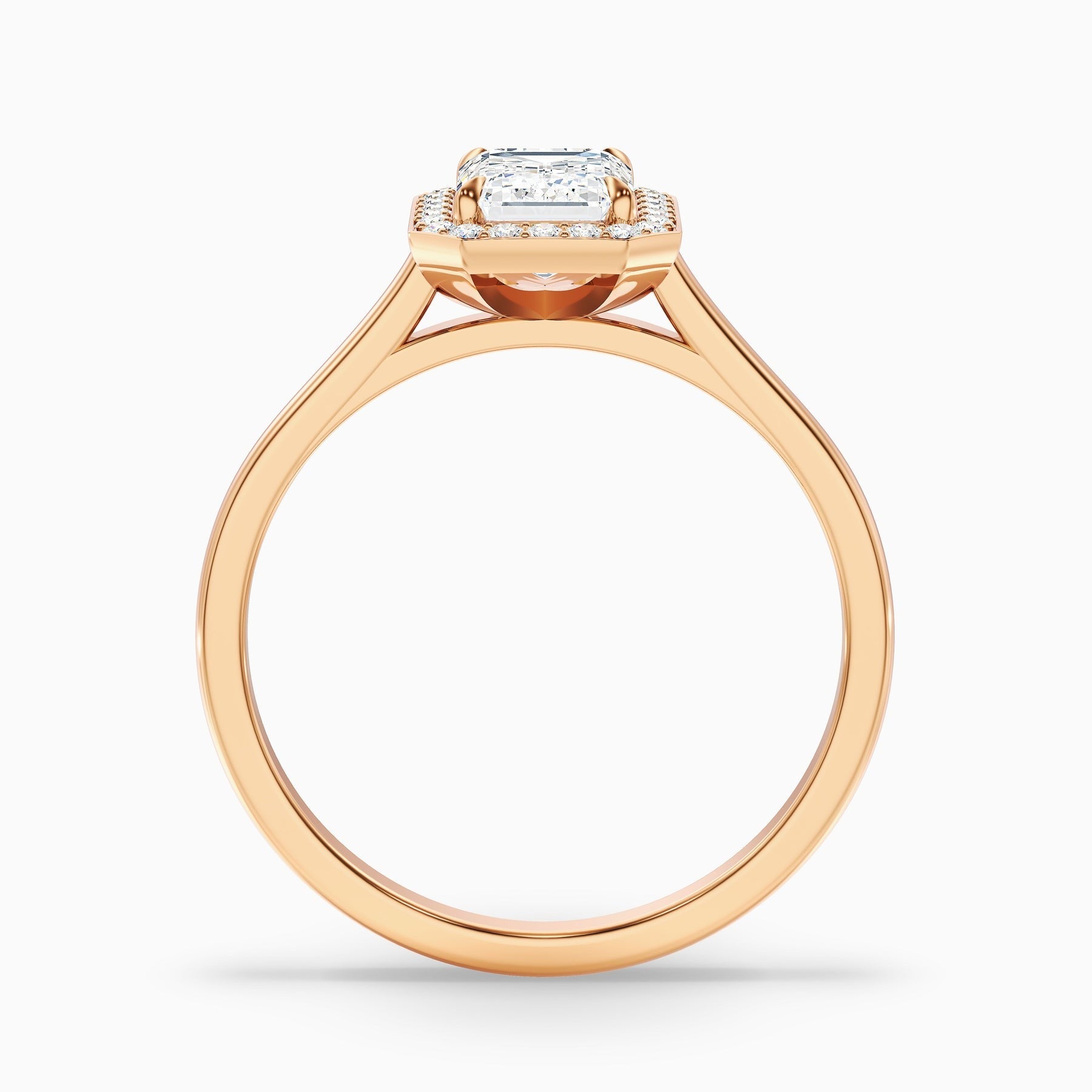 Vowgem Emerald Cut Halo Lab Grown Engagement Ring